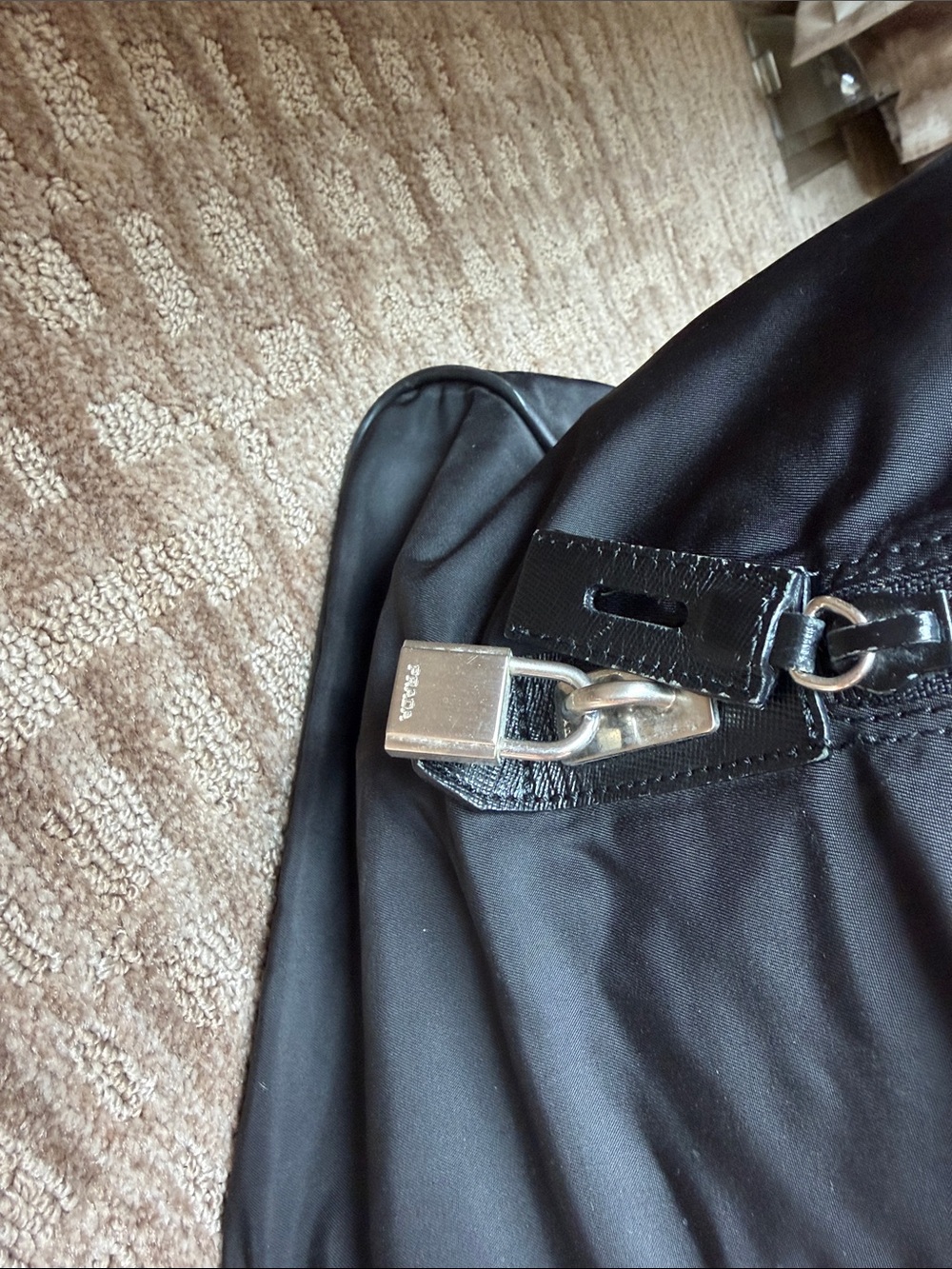 Prada Black Nylon Duffel with Triangular Logo - Picture 2 of 3